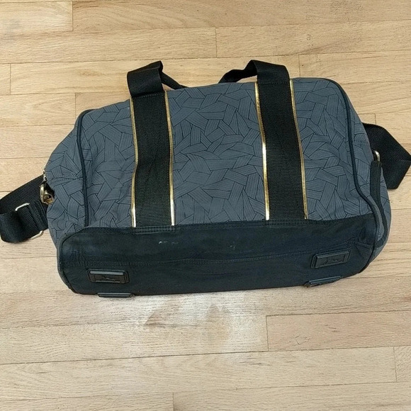 PUMA Duffle Bag Black and Grey with Gold Hardware Gym Workout - Picture 4 of 14
